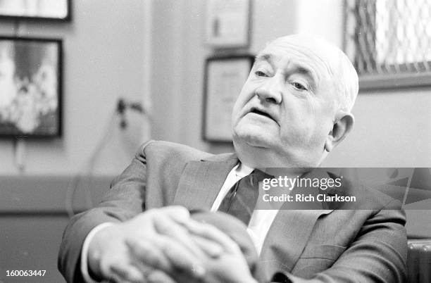 Closeup portrait of Kentucky coach Adolph Rupp in his office at Memorial Coliseum. Lexington, KY 2/22/1964 CREDIT: Rich Clarkson
