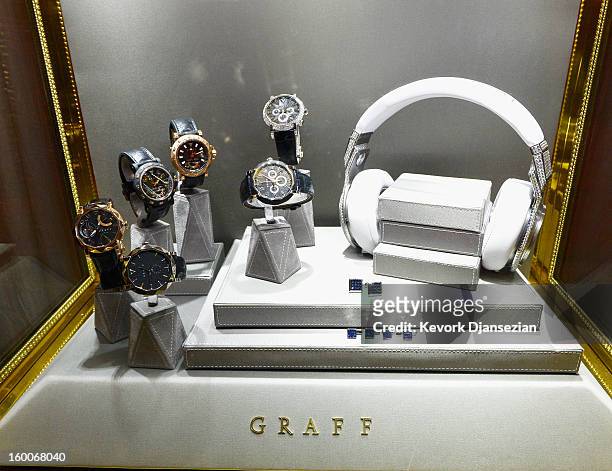 Jewelry created by Graff Diamonds is on display during the 19th Annual Screen Actor Guild Awards ceremony behind the scenes event at The Shrine...