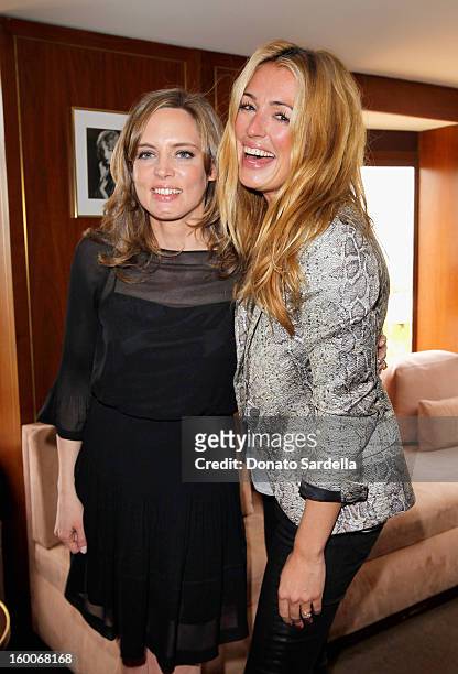 Vitalie Taittinger and actress/producer Cat Deeley attend the Champagne Taittinger Women in Hollywood Lunch hosted by Vitalie Taittinger at Sunset...