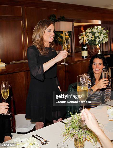 Vitalie Taittinger speaks at the Champagne Taittinger Women in Hollywood Lunch hosted by Vitalie Taittinger at Sunset Tower on January 25, 2013 in...