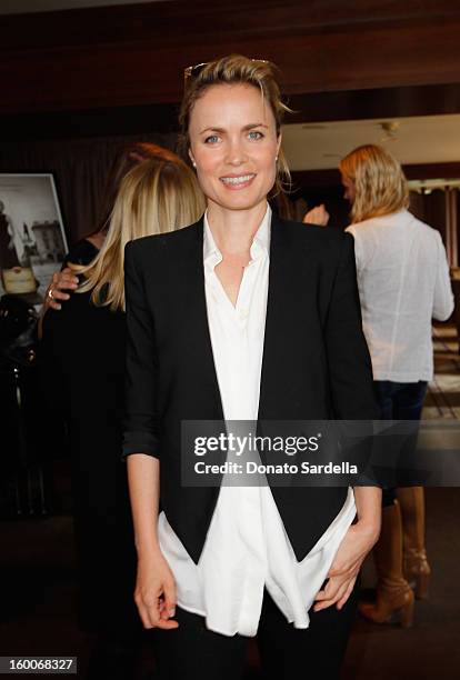 Actress Radha Mitchell attends the Champagne Taittinger Women in Hollywood Lunch hosted by Vitalie Taittinger at Sunset Tower on January 25, 2013 in...