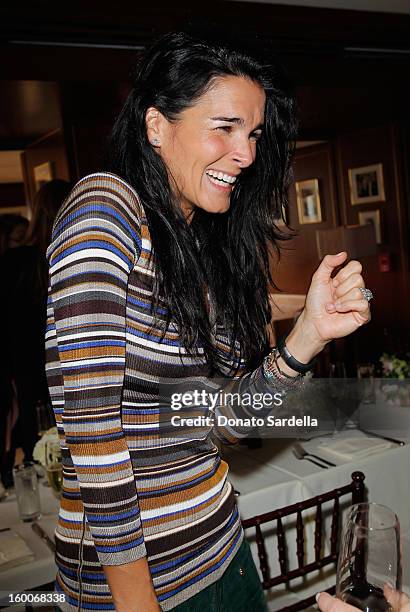 Actress Angie Harmon attends the Champagne Taittinger Women in Hollywood Lunch hosted by Vitalie Taittinger at Sunset Tower on January 25, 2013 in...