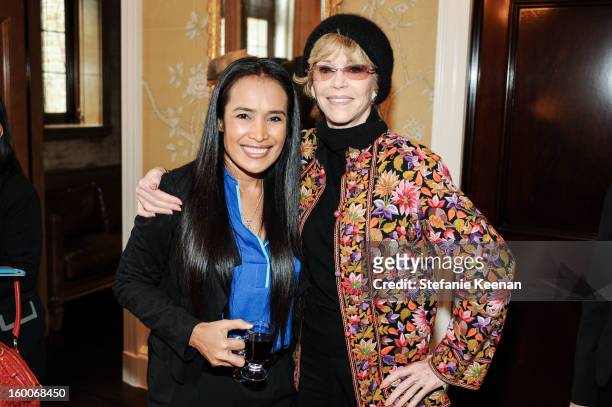 Somaly Mam and Jane Fonda attend Angella Nazarian and Beth Friedman’s Women A.R.E Launch Honoring CNN Hero Somaly Mam on January 25, 2013 in Beverly...