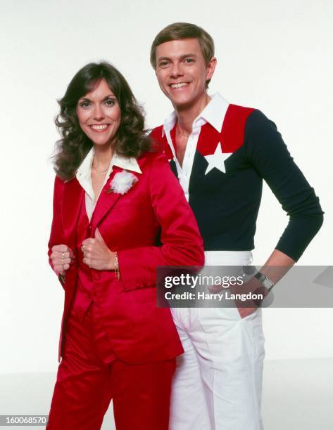 Singers Karen and Richard Carpenter of the Carpenters pose for a portrait in 1981 in Los Angeles, California.