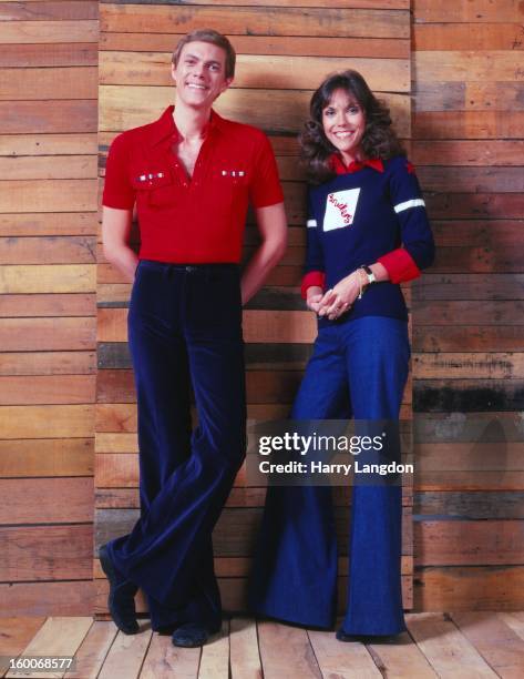 Singers Karen and Richard Carpenter of the Carpenters pose for a portrait in 1981 in Los Angeles, California.