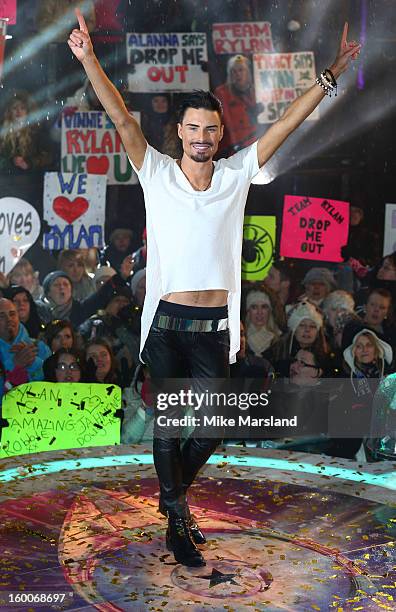 Rylan Clark is crowned winner of Celebrity Big Brother at Elstree Studios on January 25, 2013 in Borehamwood, England.