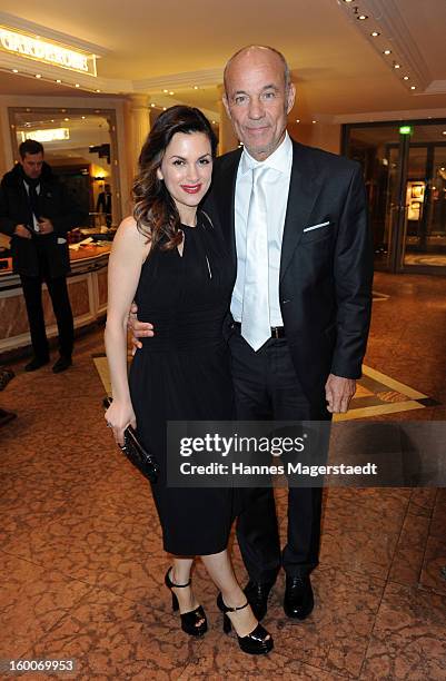 Actor Heiner Lauterbach and his wife Viktoria attends the Narrhalla Soiree 2012 at Hotel Bayerischer Hof on January 25, 2013 in Munich, Germany.