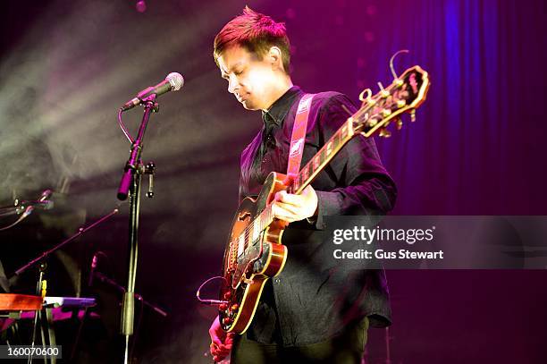 Gabriel Stebbing of Night Works performs on stage at O2 Shepherd's Bush Empire on January 18, 2013 in London, England.