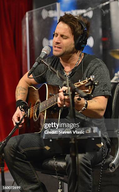 Matt Thomas of Country rock band "Parmalee" performs at SiriusXM Studios on January 25, 2013 in New York City.