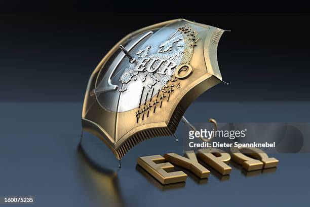 euro coin designed umbrella, greek typo for euro - 欧州金融安定ファシリティ点のイラスト素材／クリップアート素材／マンガ素材／アイコン素材
