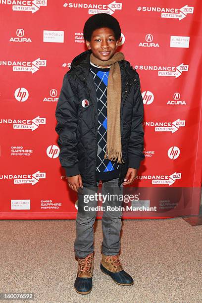 Cast member Skylan Brooks attends "The Inevitable Defeat Of Mister And Pete" Premiere during the 2013 Sundance Film Festival at Eccles Center Theatre...