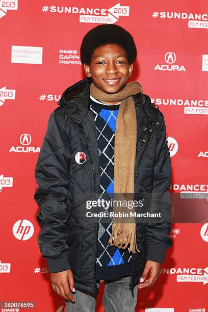 Cast member Skylan Brooks attends "The Inevitable Defeat Of Mister And Pete" Premiere during the 2013 Sundance Film Festival at Eccles Center Theatre...