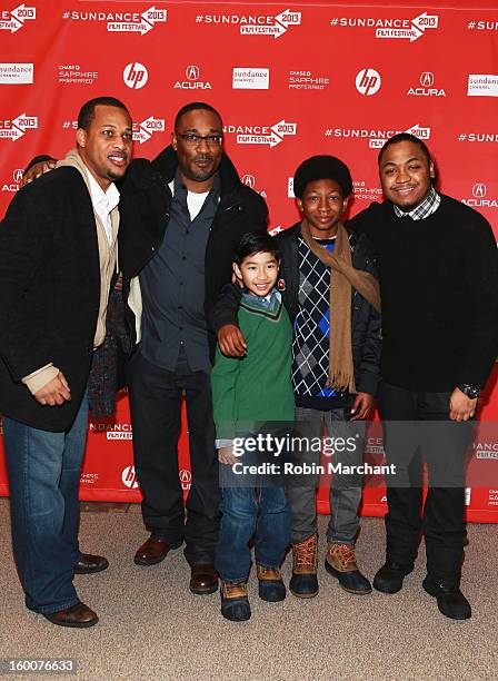 Rege Lewis, Director George Tillman Jr., cast members Ethan Dizon and Skylan Brooks and Julito McCullum attend "The Inevitable Defeat Of Mister And...