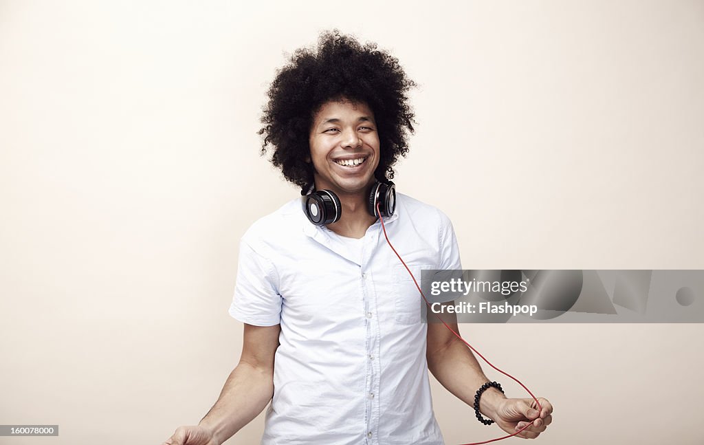 Portrait of man with headphones