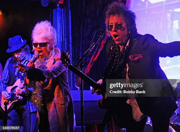 Richie Supa, Christine Ohlman and Ricky Byrd performs at The Cutting Room on January 25, 2013 in New York, New York.