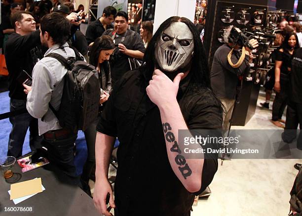 Recording artist Mick Thomson aka of Slipknot attends the 2013 NAMM Show - Day 2 at the Anaheim Convention Center on January 25, 2013 in Anaheim,...