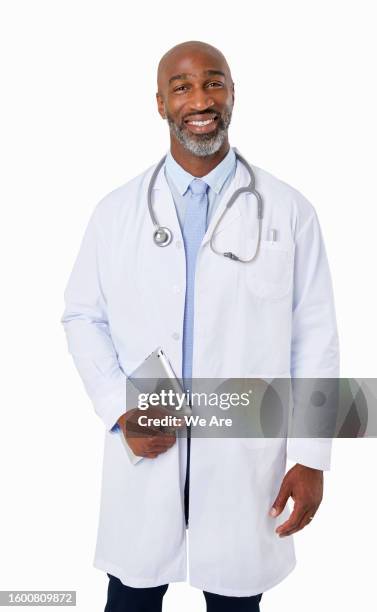 portrait of caring doctor - blank black shirt stock pictures, royalty-free photos & images