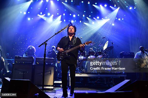 Toto's Steve Lukather celebrating Yamaha's 125th Anniversary Live Around the World Dealer Concert performs at the Hyperion Theater on January 25,...