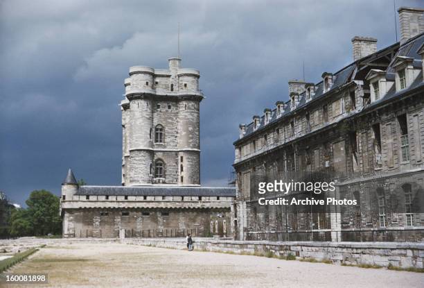 The Château de Vincennes, a medieval castle in Vincennes, France, circa 1965.