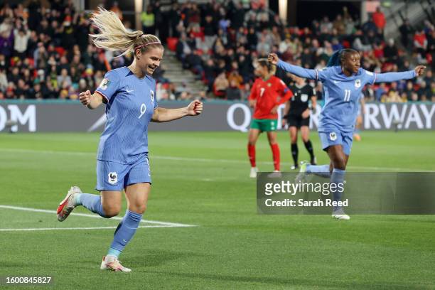 Eugenie Le Sommer of France celebrates after scoring her team's fourth goal during the FIFA Women's World Cup Australia & New Zealand 2023 Round of...