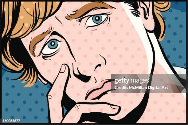 sad man - looking at camera studio stock illustrations