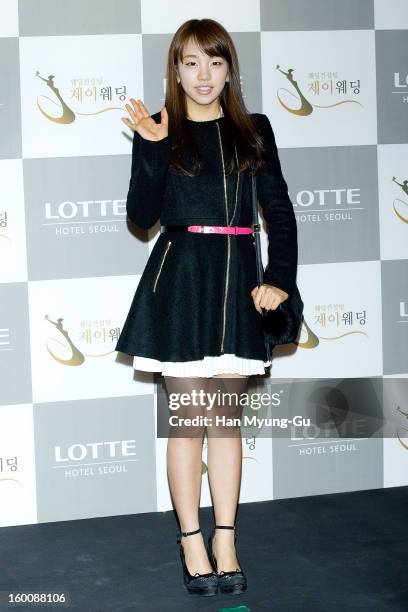 South Korean singer Baek A-Yeon attends the wedding of Sun of Wonder Girls at Lotte Hotel on January 26, 2013 in Seoul, South Korea.