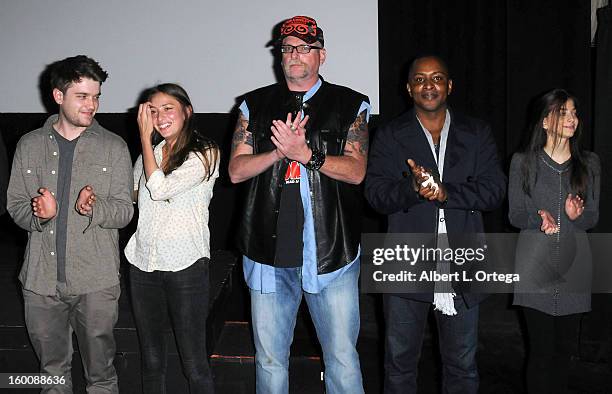 Chase Williamson; Fabianne Therese; Brett Wagner; Tai Bennett; Allison Weissman attend the Screening Of "John Dies At The End" held at Landmark Nuart...