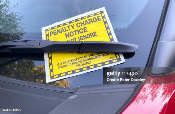 August 2023: Penalty Charge Notice on car windscreen