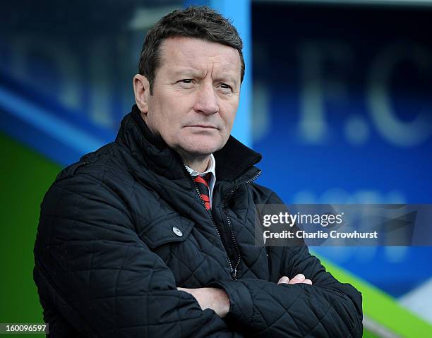 Sheffield United manager Danny Wilson during the FA Cup Fourth Round match between Reading and Sheffield United at the Madejski Stadium on January...