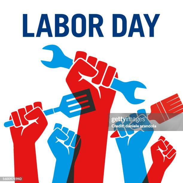 Labor Day Background Working People With Tools High-Res Vector Graphic ...