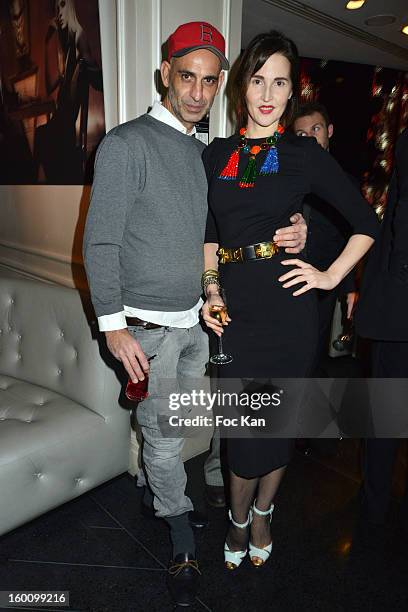 Tanel and Suzanne Von Aichinger attend the 'Body Double' Ali Mahdavi Exhibition Preview Cocktail At Hotel W on January 25, 2013 in Paris, France.