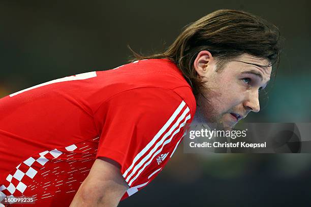 Ivan Cupic of Croatia looks on during the Men's Handball World Championship 2013 third place match between Slovenia and Croatia at Palau Sant Jordi...