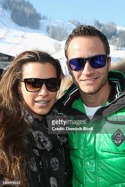 Jessica Hinterseer and Timo Scheider attend the Hahnenkamm Race on January 26, 2013 in Kitzbuehel, Austria.