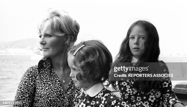 Petula Clark avec ses enfants à Cannes en juillet 1969