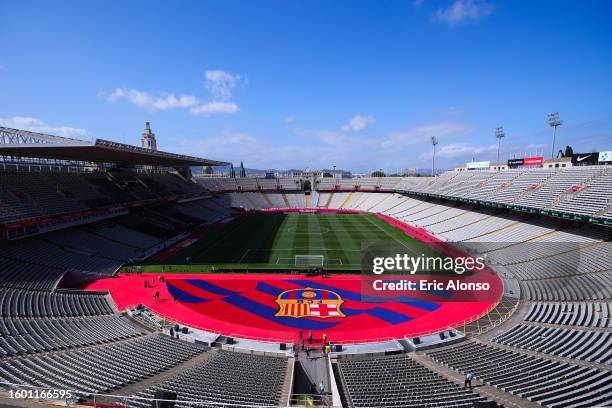 General view of the Estadi Olimpic Lluis Companys prior to the Joan Gamper Trophy match between FC Barcelona and Tottenham Hotspur at Estadi Olimpic...