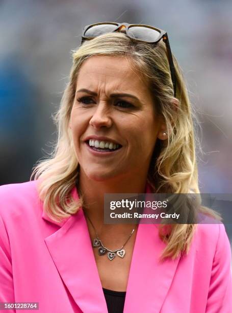 Dublin , Ireland - 13 August 2023; 2008 Cork All-Ireland winning captain Angela Walsh is honoured at half-time of the TG4 LGFA All-Ireland Senior...