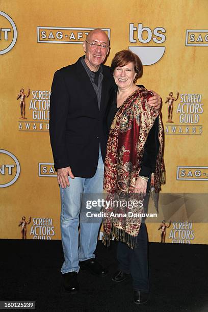 President Roberta Reardon and her husband Walter Cline attend the Red Carpet Roll Out and presenter rehearsals for the 19th annual Screen Actors...