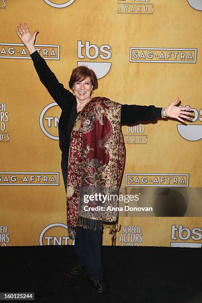 President Roberta Reardon attends the Red Carpet Roll Out and presenter rehearsals for the 19th annual Screen Actors Guild Awards at The Shrine Expo...