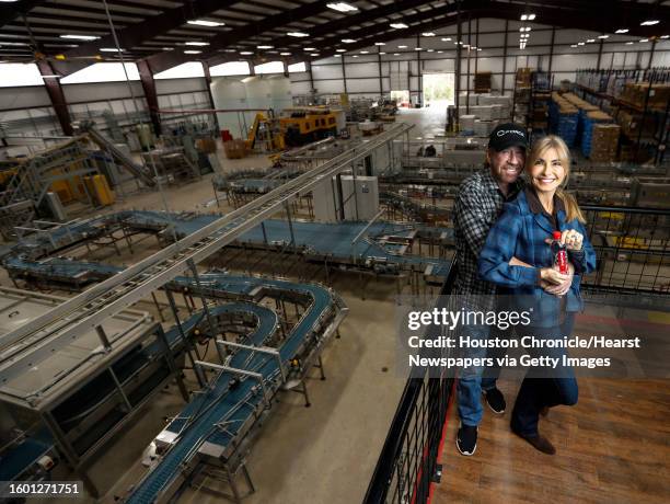 Chuck Norris and his wife Gena O'Kelley, have a new line of bottled water called CFORCE that is bottled on his Navasota ranch, photographed,...