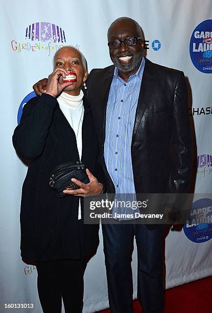 Marita Green and Earl Monroe attend "Garden Of Laughs" benefit at Madison Square Garden on January 26, 2013 in New York City.