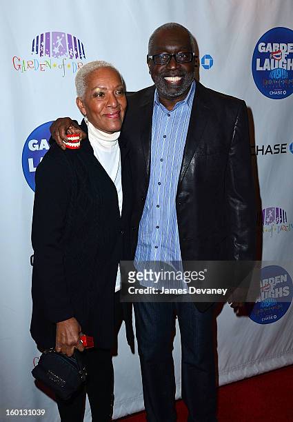 Marita Green and Earl Monroe attend "Garden Of Laughs" benefit at Madison Square Garden on January 26, 2013 in New York City.