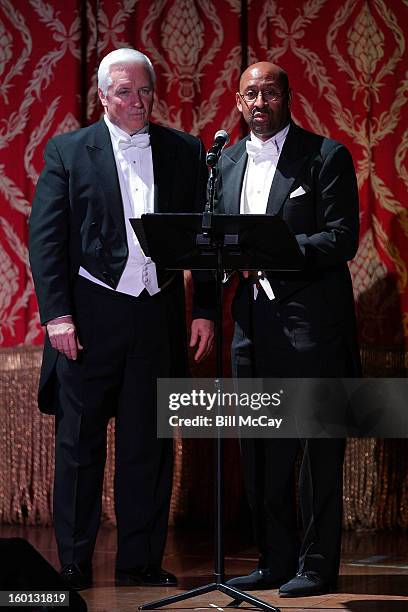 Pennsylvania Governor Tom Corbett and Philadelphia Mayor Michael Nutter attend the Academy of Music 156th Anniversary Concert January 26, 2013 in...