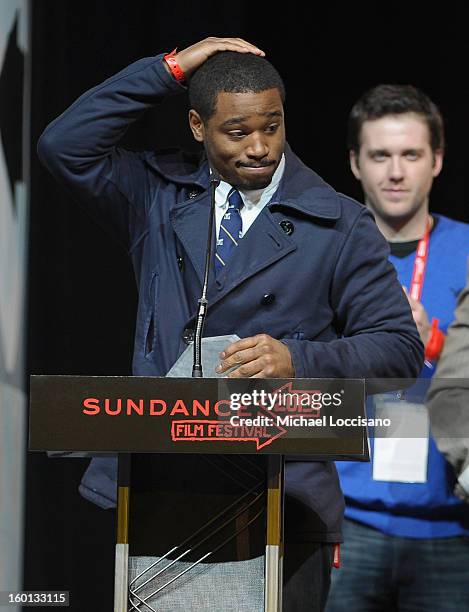 Ryan Coogler accepts the Grand Jury Prize: U.S. Dramatic for Fruitvale onstage at the Awards Night Ceremony during the 2013 Sundance Film Festival at...