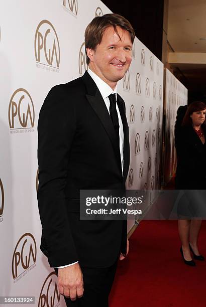 Director Tom Hooper arrives at the 24th Annual Producers Guild Awards held at The Beverly Hilton Hotel on January 26, 2013 in Beverly Hills,...