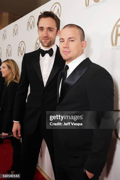 Producer Reid Carolin and Channing Tatum arrive at the 24th Annual Producers Guild Awards held at The Beverly Hilton Hotel on January 26, 2013 in...