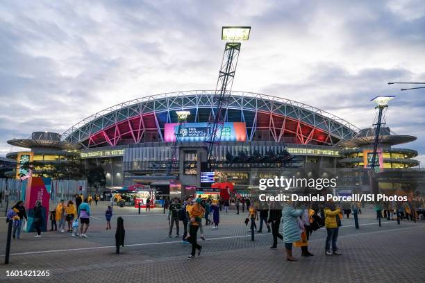 General view of Stadium Australia during a FIFA World Cup 2023 Round 16 match between Australia and Denmark at Stadium Australia on August 7, 2023 in...