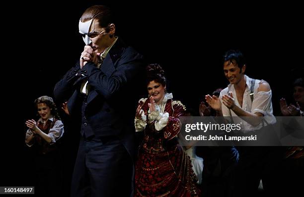 Hugh Panaro performs at "The Phantom Of The Opera" Broadway 25th Anniversary at Majestic Theatre on January 26, 2013 in New York City.