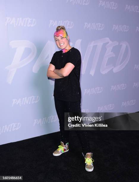 JoJo Siwa attends the Painted launch party on August 07, 2023 in Los Angeles, California.