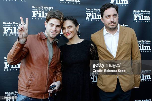 Producer Daniel Dreifuss, actress Antonia Zegers and director Pablo Larrain attends the 28th Santa Barbara International Film Festival Gala Screening...