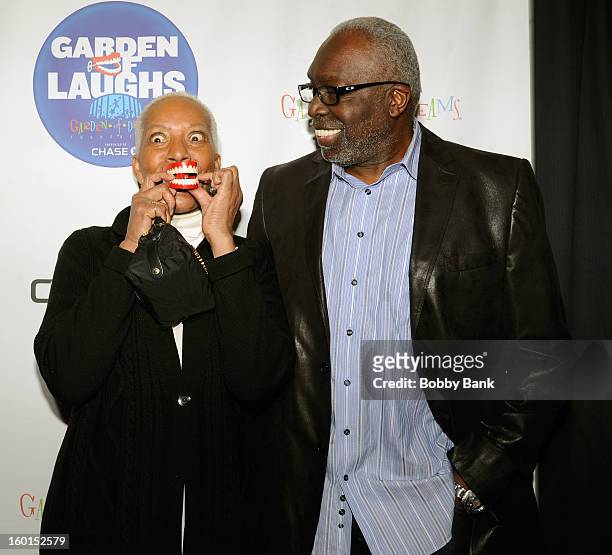 Marita Green and Earl Monroe attends "Garden Of Laughs" Benefit at Madison Square Garden on January 26, 2013 in New York City.